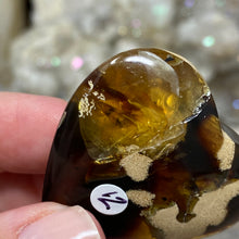 Load image into Gallery viewer, Amber Puffy Heart Palm Stone #12
