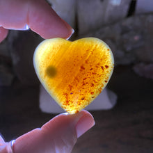 Load image into Gallery viewer, Amber Puffy Heart Palm Stone #13
