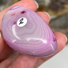 Load image into Gallery viewer, Pink Banded Agate Palm Stone #02
