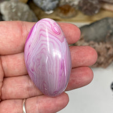 Load image into Gallery viewer, Pink Banded Agate Palm Stone #02
