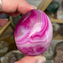 Load image into Gallery viewer, Pink Banded Agate Palm Stone #05
