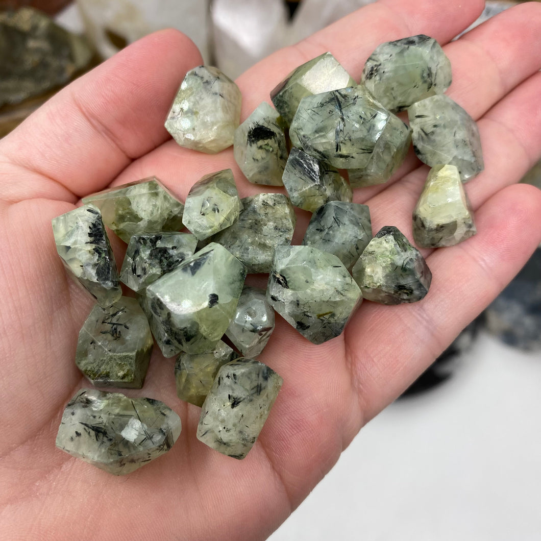 Prehnite with Epidote Faceted 18x12mm A Grade Beads