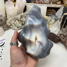 将图像加载到图库查看器中，Orca Agate Stone Flame ~ 5.77&quot; x 4.40&quot; x 3.55&quot;
