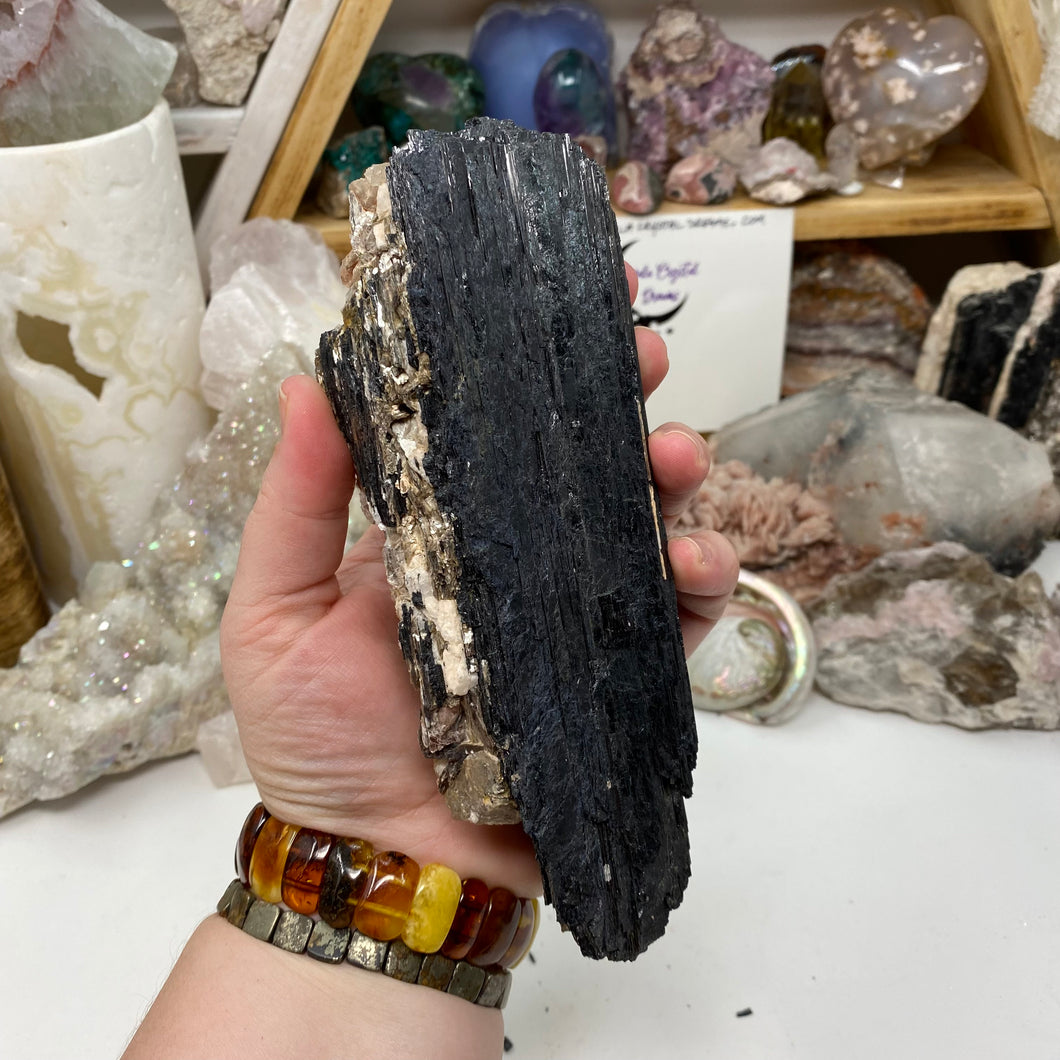 Black Tourmaline with Muscovite Rough #14