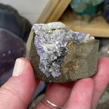 Load and play video in Gallery viewer, Amethyst on Sparkling Quartz Chalcedony #20
